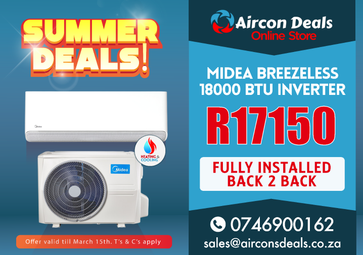 Midea 18000 Btu Inverter Breezeless Fully Installed